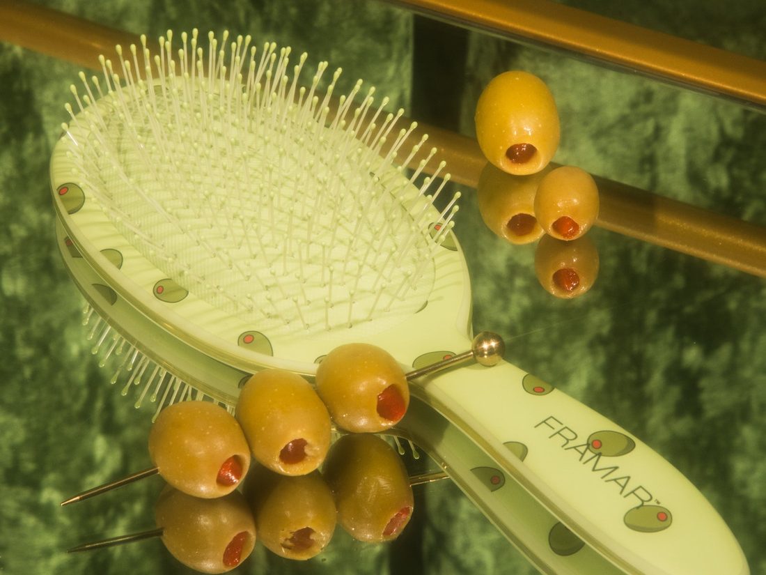 Zelený kartáč Framar Detangle Extra Olives s olivami