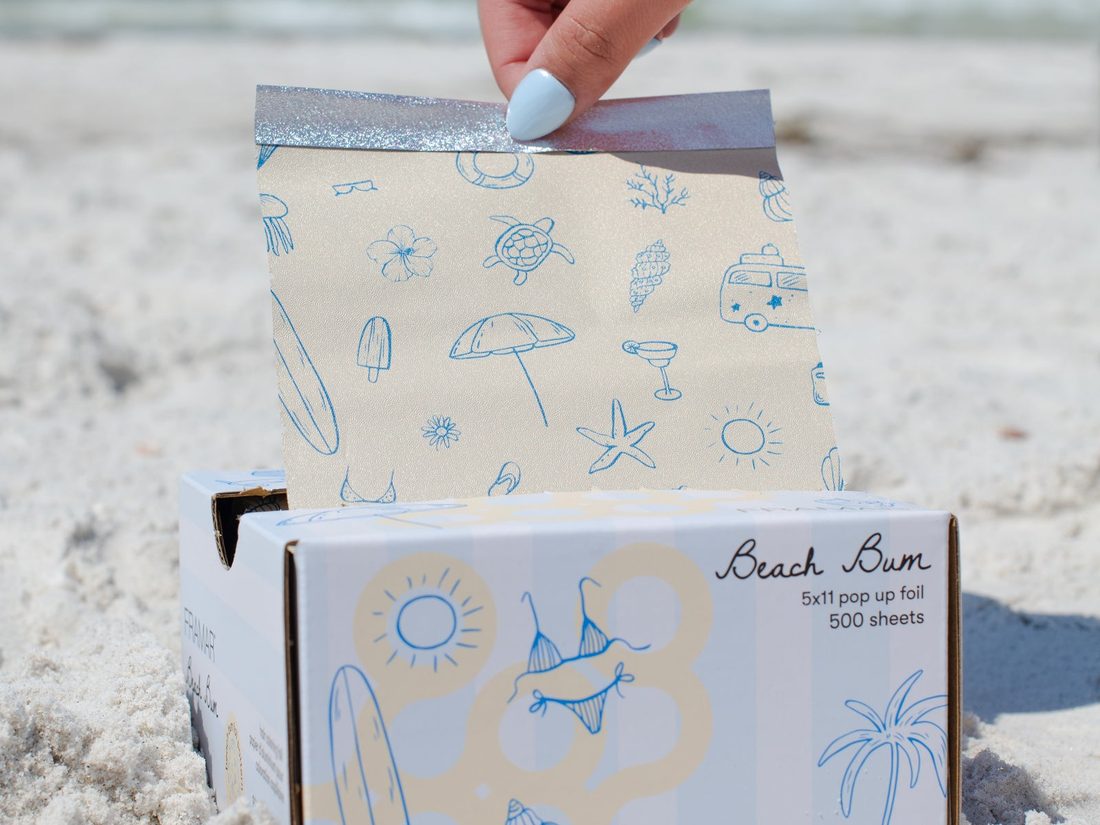 Krabice Pop Up Framar Beach Bum na pláži