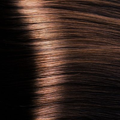 Henna Voono Dark Brown, vzorek odstínu na prameni vlasů
