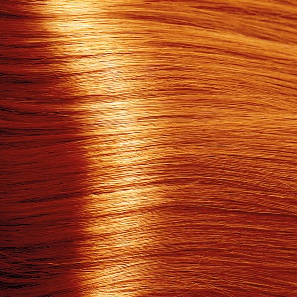 Vzorek odstínu henny Voono Copper na prameni vlasů