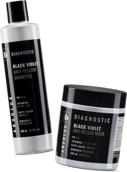 Absoluk Gift Set Anti-Yellow, fialový šampon a maska v dárkové tašce