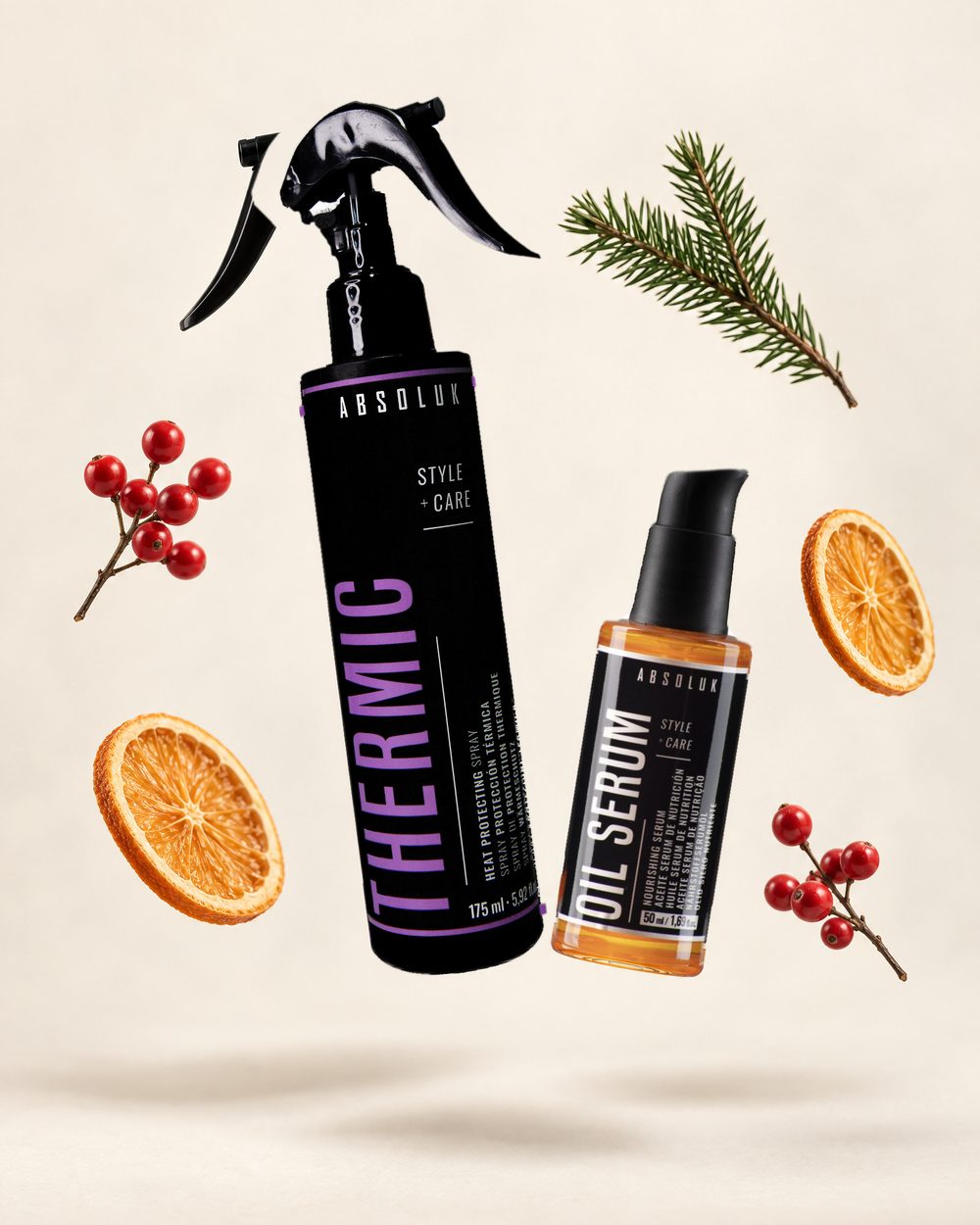 Absoluk Style + Care Thermic a Oil Serum ve vánoční scéně