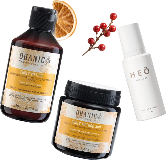 Ohanic Gift Set Curly Method, šampon a maska 3v1 s dárkem HEÖ mini