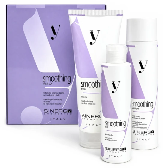 Sinergy Y2 Smoothing, šampon, maska a uhlazující mléko v dárkové krabičce