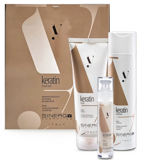 Sinergy Y4 Keratin Infusion, šampon, maska a sérum v dárkové krabičce