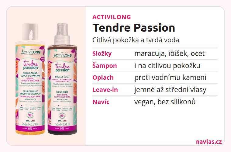 Activilong Tendre Passion: jemný šampon a octový oplach Shine Rinse