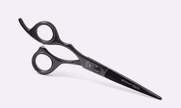 Kadeřnické nůžky pro leváky Progline Procut Black Left