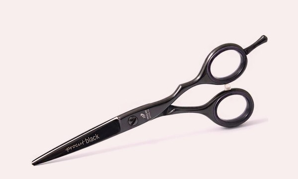 Ofsetové kadeřnické nůžky Progline Procut Black 30755