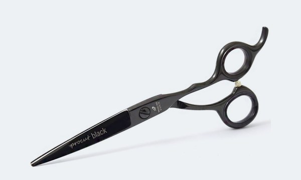 Dlouhé kadeřnické nůžky Progline Procut Black 7 palců